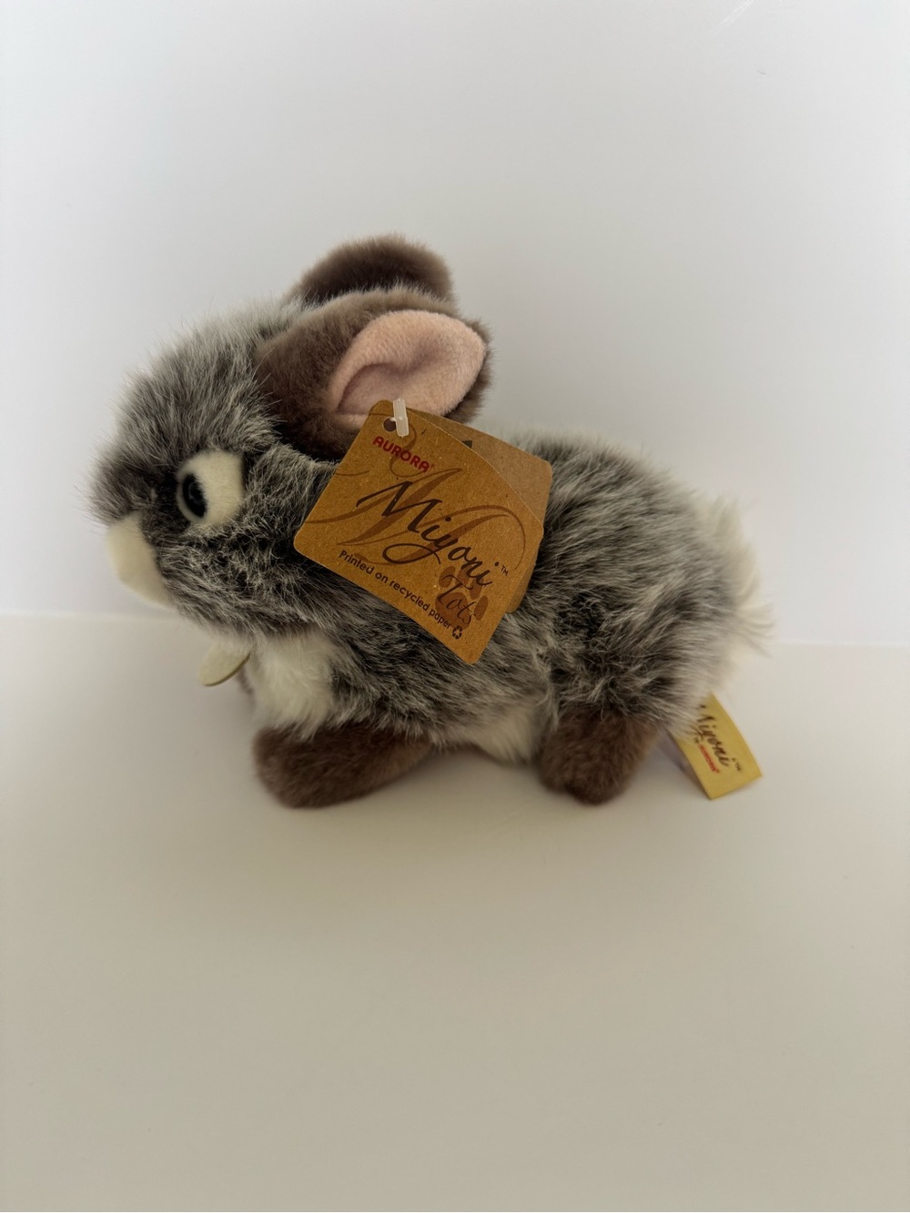 Aurora Miyoni Tots Grey Baby Bunny Rabbit Plush 7” Stuffed Animal w/ Tags